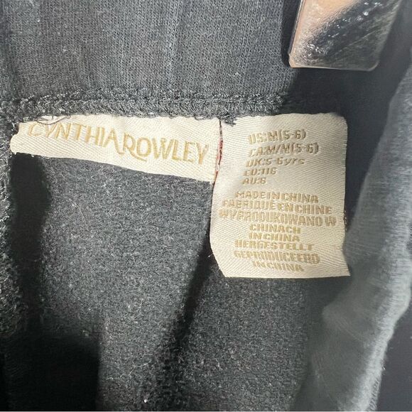Cynthia Rowley  Girls Size Medium Black Elastic Waist Light Fleece Lined Pants - Picture 4 of 7